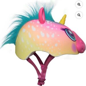 Unicorn Kids Helmet with Pink and Yellow Design